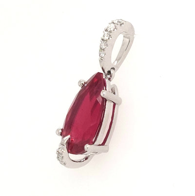 14KW Chatham Lab-Grown Ruby Pendant