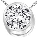 14KW Solitaire Diamond Pendant .36ct