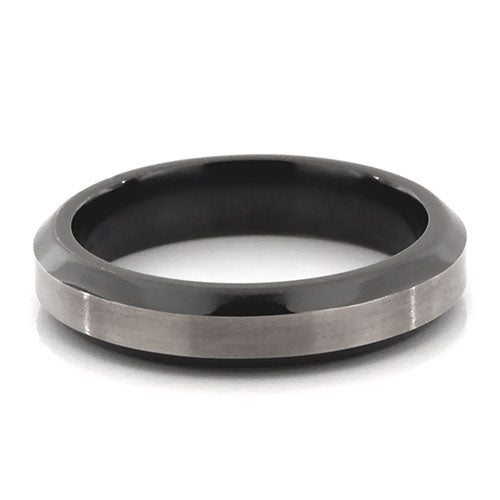 6mm Beveled Titanium Band Size:10