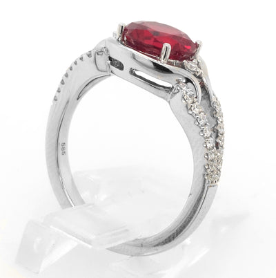 14KW Chatham Lab-Grown Ruby Ring