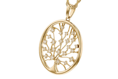 14KY Tree of Life Diamond Necklace (18 inches)