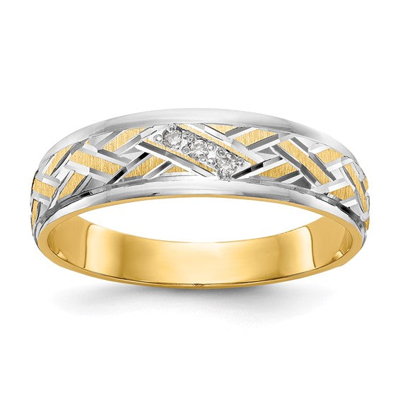 14K Two-Tone Mens Wedding Band