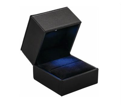 Black Medium LED Lighted Ring Box