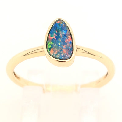 14KY Australian Opal Doublet Ring