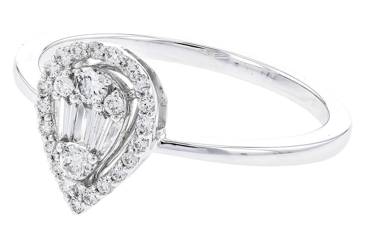 14KW Diamond Cluster Pear-Shape Ring (Size 7)