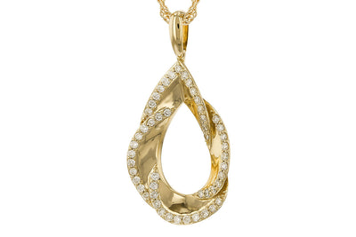 14KY Pear Shape Diamond Swirl Necklace (18 inches)