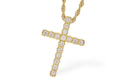 14KY Diamond Cross Necklace (18 inches)