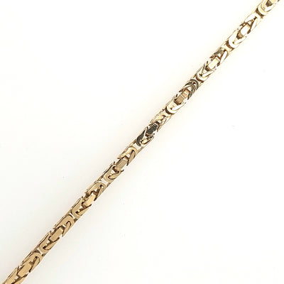 18KY 2.25mm Byzantine Chain Length:20.50in Gram Weight:17.1g