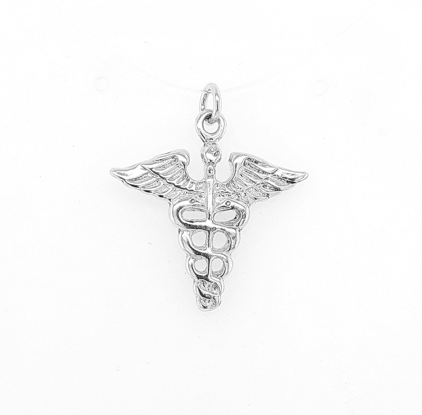 Sterling Silver Caduceus Medical Symbol Pendant