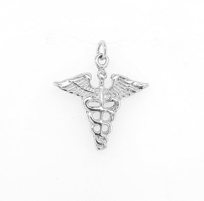 Sterling Silver Caduceus Medical Symbol Pendant