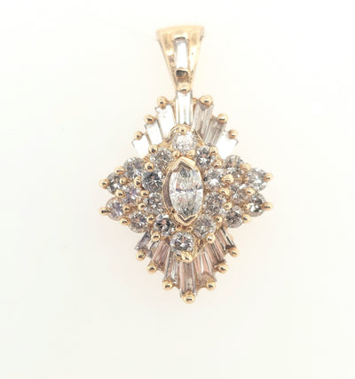 14K Yellow Diamond Pendant