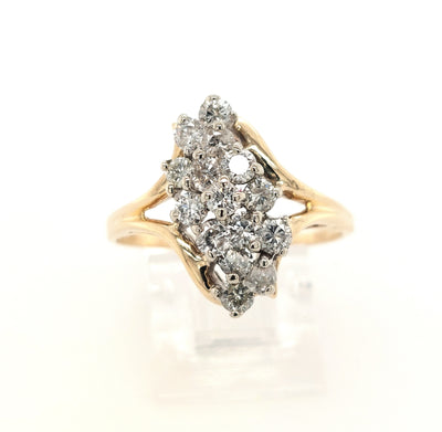 10KY Diamond Fashion Ring 1.05ctTW approx. H-I/SI2-I1 Size:10 Gram Weight:4.3g