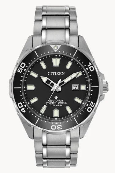 Gent's Titanium Citizen Eco-Drive "Promaster Dive" Watch with Black Dial