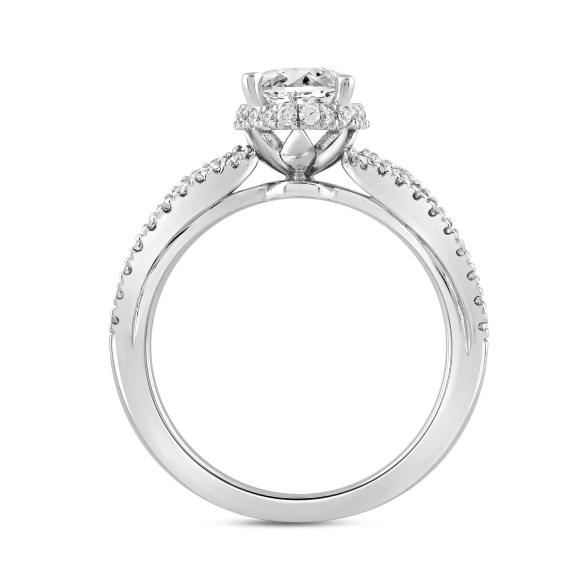 14KW 2.55ctTW Oval/BG/RBC  F-G/VS2-SI1 Lab-Grown Diamond Engagement Ring