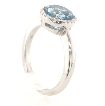 14KW Chatham Aqua Spinel Ring