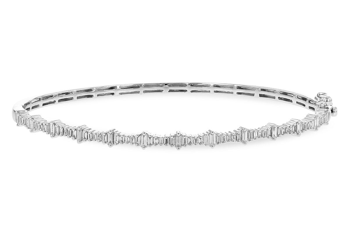 14KW 0.60ctTW G/SI3  Baguette Diamond Bangle Bracelet