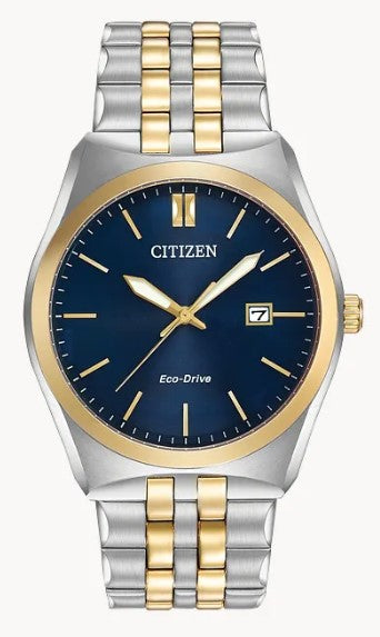 Gent's Citizen Eco Drive "Corso" Watch with Navy Stick Dial