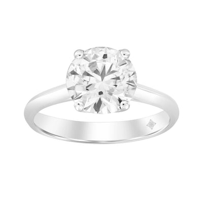 14KW 3.00ct RBC F-G/VS2-SI1 4-Prong Lab-Grown Diamond Solitaire Engagement Ring