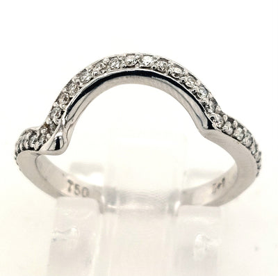 18KWG Contoured Diamond Wedding Band