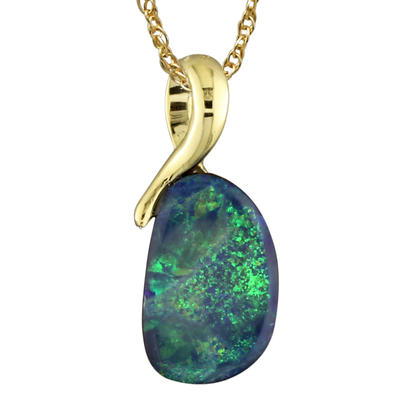 14KY Australian Opal Doublet Pendant