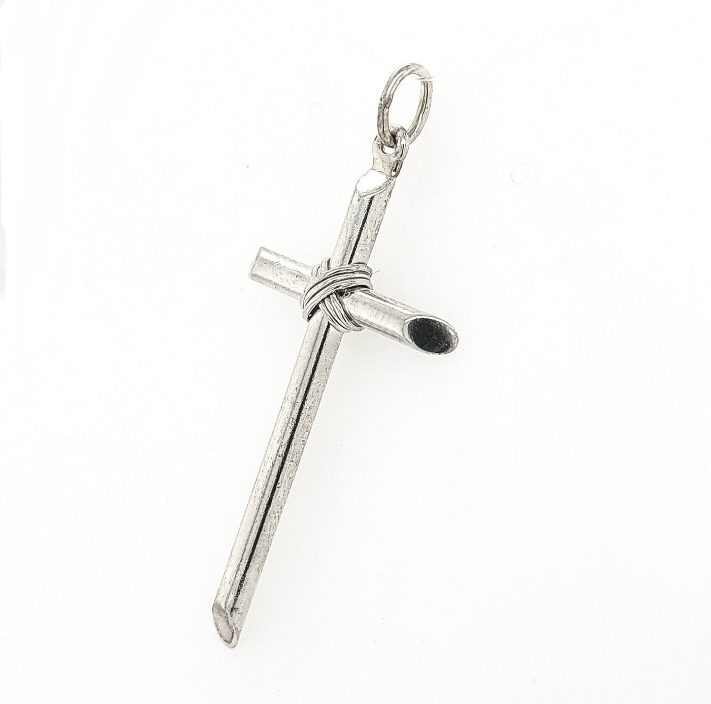 SS Solid Round Tube Cross Pendant