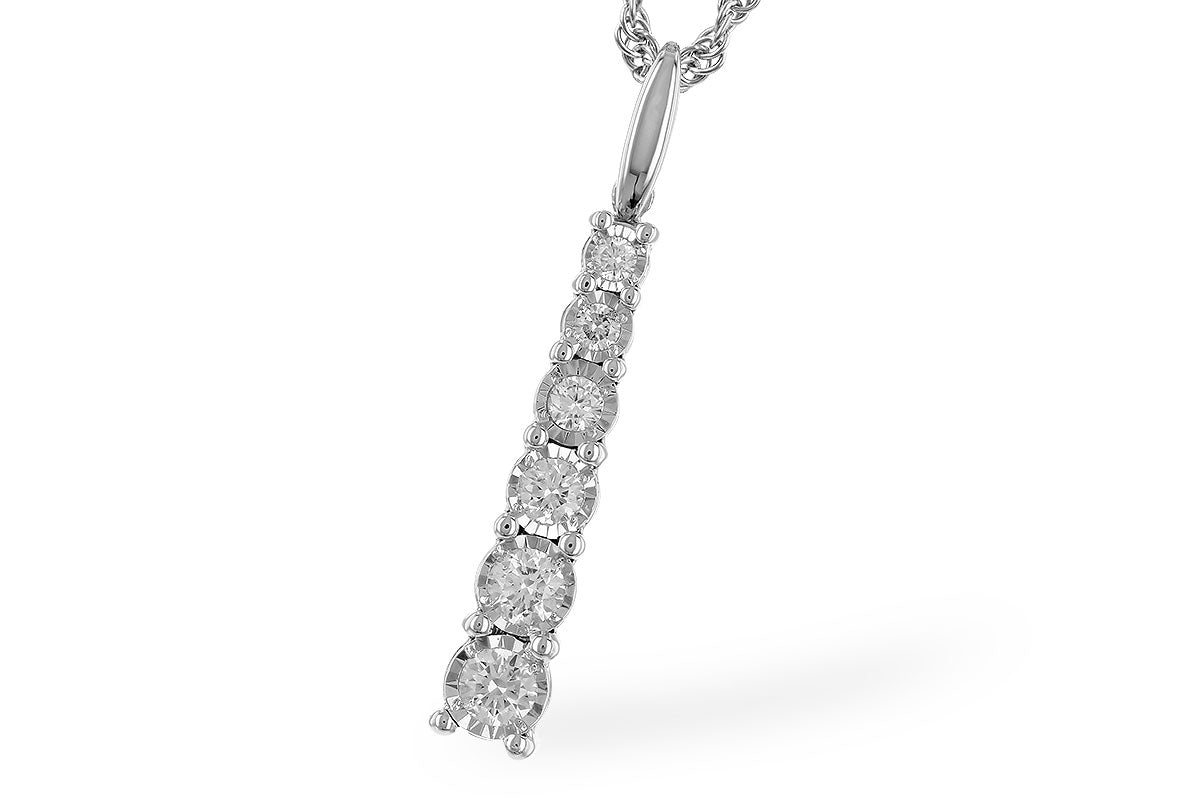 14KW 0.25ctTW Graduated Diamond Necklace (18 inches)