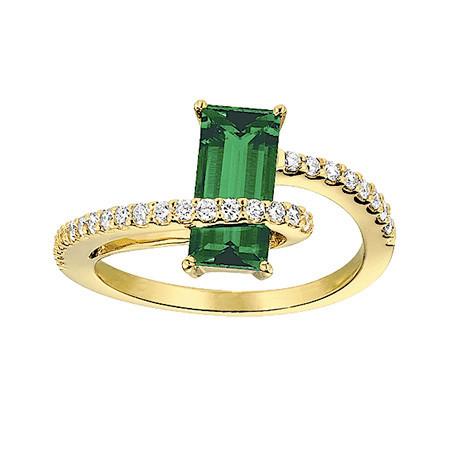 14KY Chatham Lab-Grown Emerald Ring