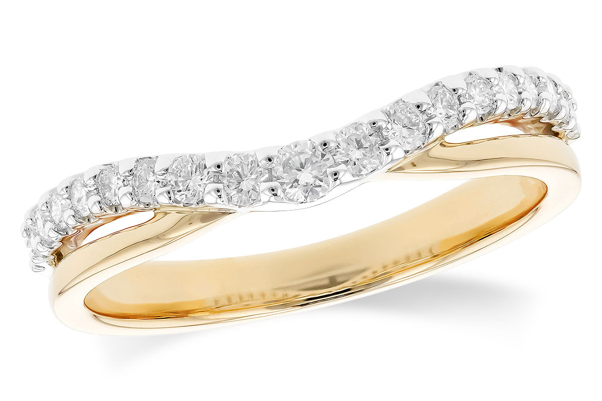 14KY Contoured Diamond Wedding Band