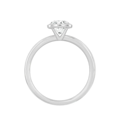 14KW 2.50ct Oval F-G/VS2-SI1 Bezel-Set Lab-Grown Diamond Solitaire Engagement Ring