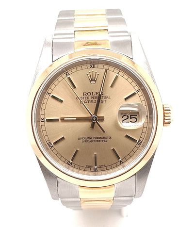 Gent's 18K Gold & Stainless Pre-owned Rolex Datejust with Champagne Dial, Circa 2001