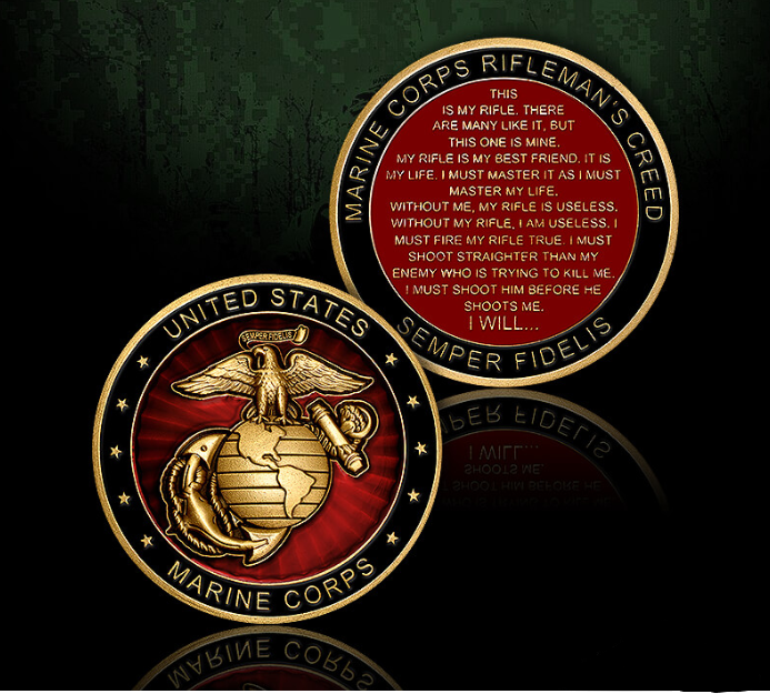 U.S. Marine Corps Rifleman's Creed Challenge Coin