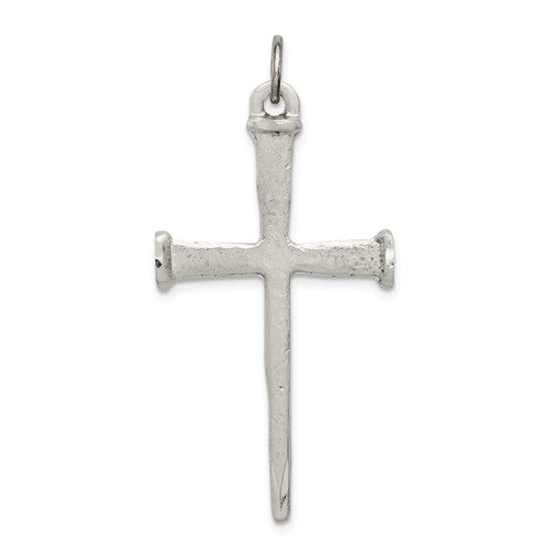 Sterling Silver Antiqued Nail CroSterling Silver Pendant