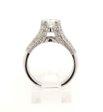 14K White Gold 0.88ctTW Round Diamond Engagement Ring