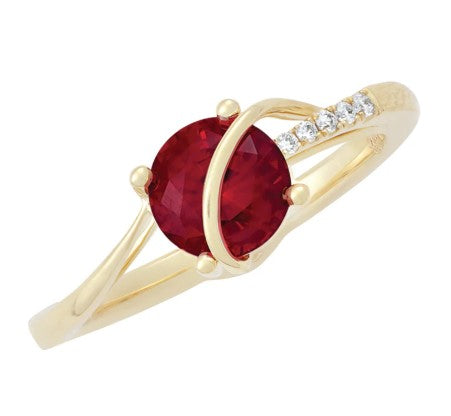 14KY Chatham Lab-Grown 1.43ct Ruby and Diamond Ring (Size 6.5)