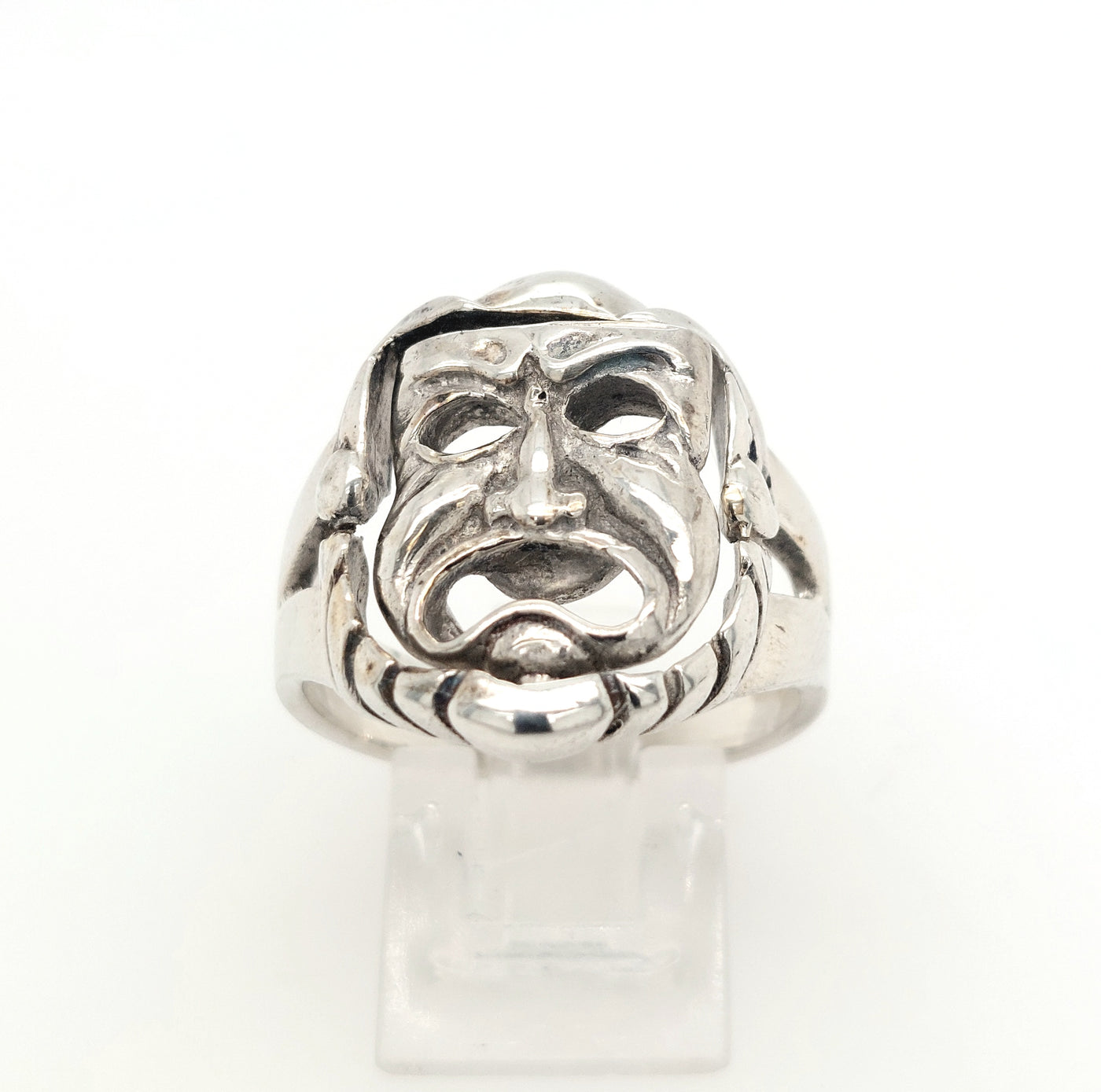 SS Reversible Comedy/Tragedy Mask Ring Size:11