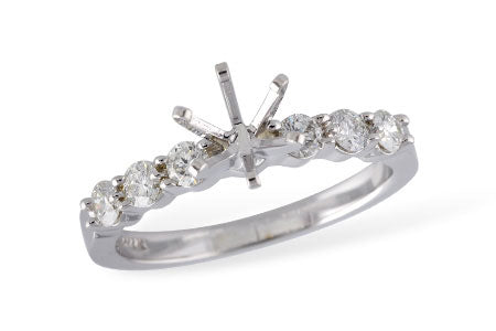 14K White Gold Diamond Semi-Mount Engagement Ring