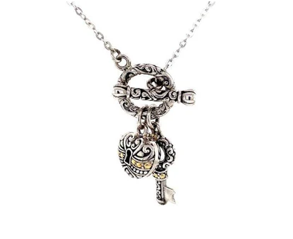 Sterling Silver and 18KY "Key To My Heart Necklace"