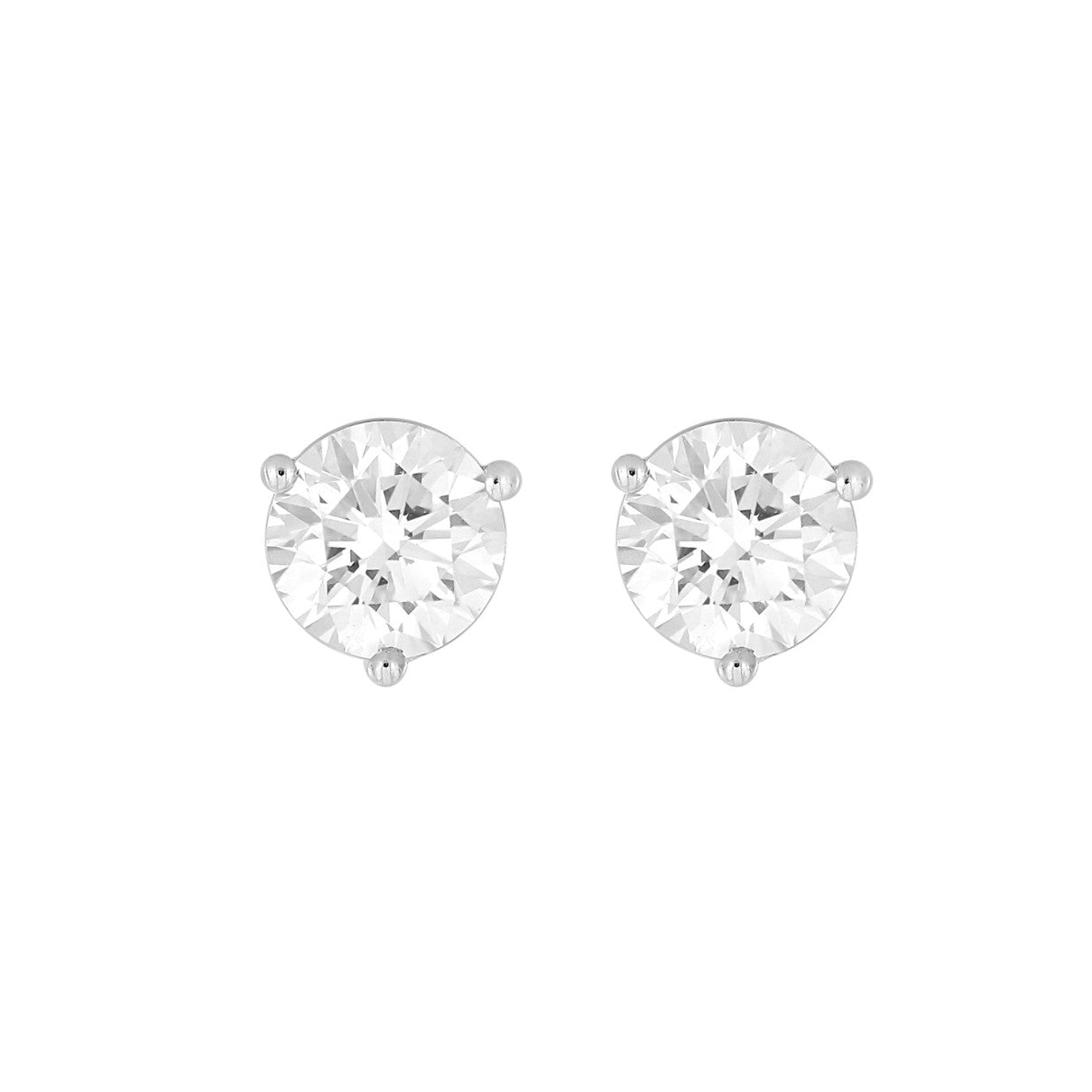 14KW 1.50ctTW RBC F-G/VS2-SI1 Lab-Grown Diamond Stud Earrings