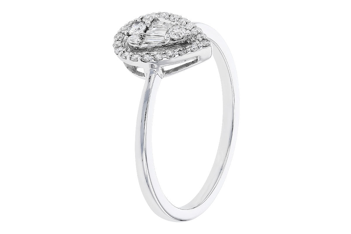 14KW Diamond Cluster Pear-Shape Ring (Size 7)