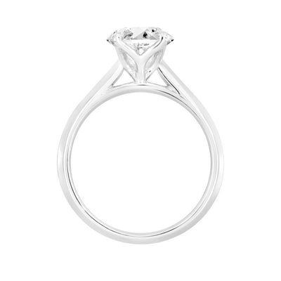 14KW 3.00ct RBC F-G/VS2-SI1 4-Prong Lab-Grown Diamond Solitaire Engagement Ring