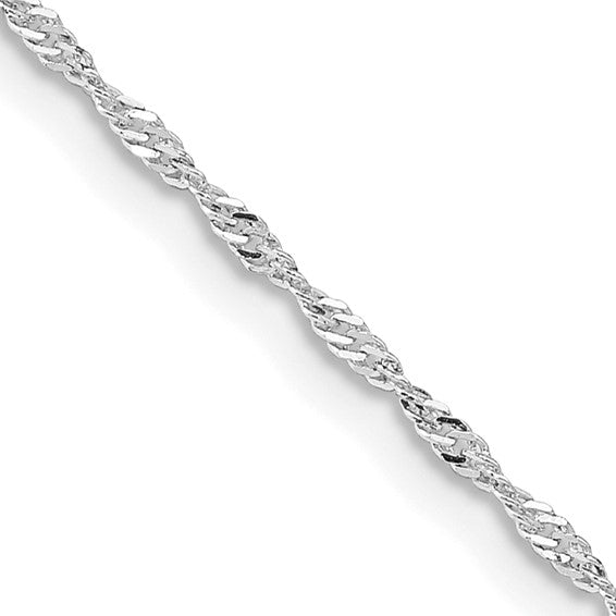 Sterling Silver Rhodium-plated 1.4mm Singapore Chain 18in