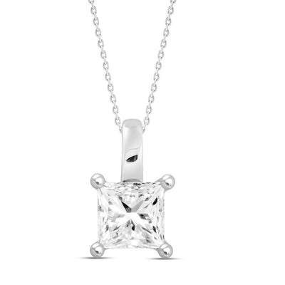 14KY 1.00ct PC F-G/VS2-SI1 Prong-Set Lab-Grown Diamond Solitaire Necklace