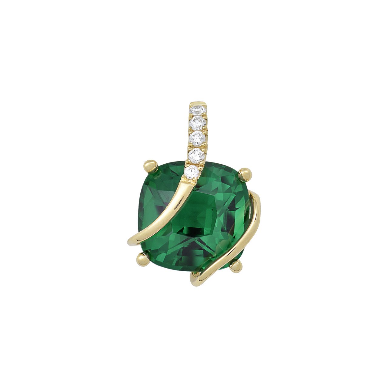 14KY Chatham 2.27ct Century-Cut Emerald Pendant