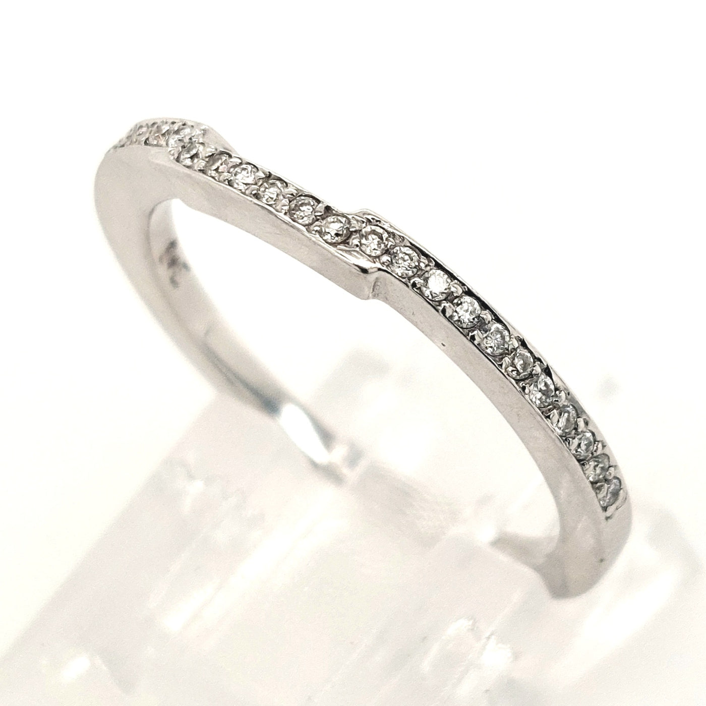 18KW Contoured Diamond Wedding Band