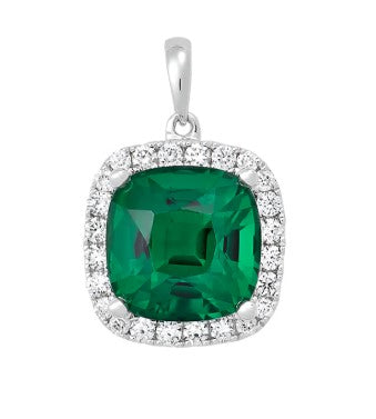 14KW Chatham Lab-Grown Emerald Pendant