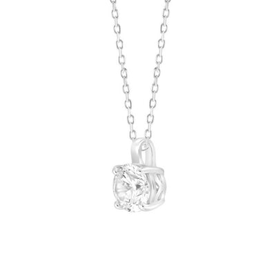 14KW 1.00ct RBC F-G/VS2-SI1 Prong-Set Lab-Grown Diamond Solitaire Necklace