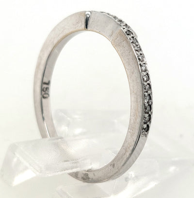 18KW Contoured Diamond Wedding Band