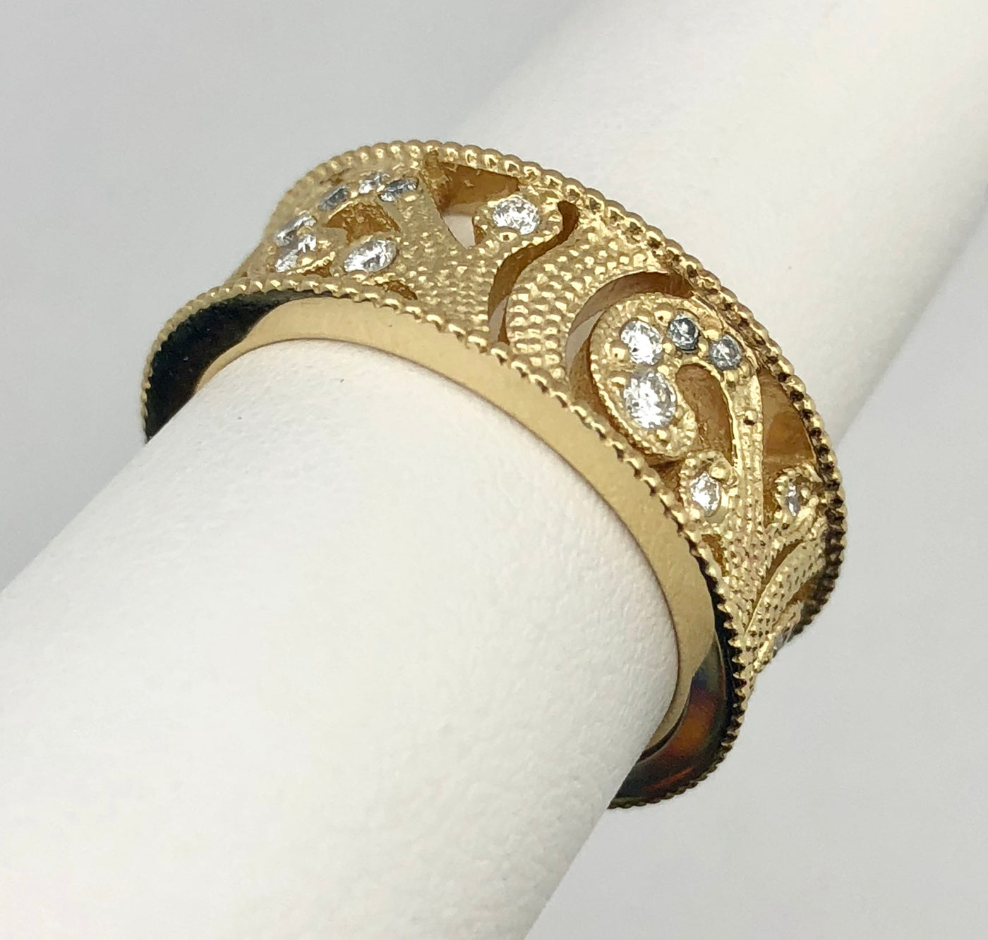 14KY Diamond Scroll Band 0.45ctTW