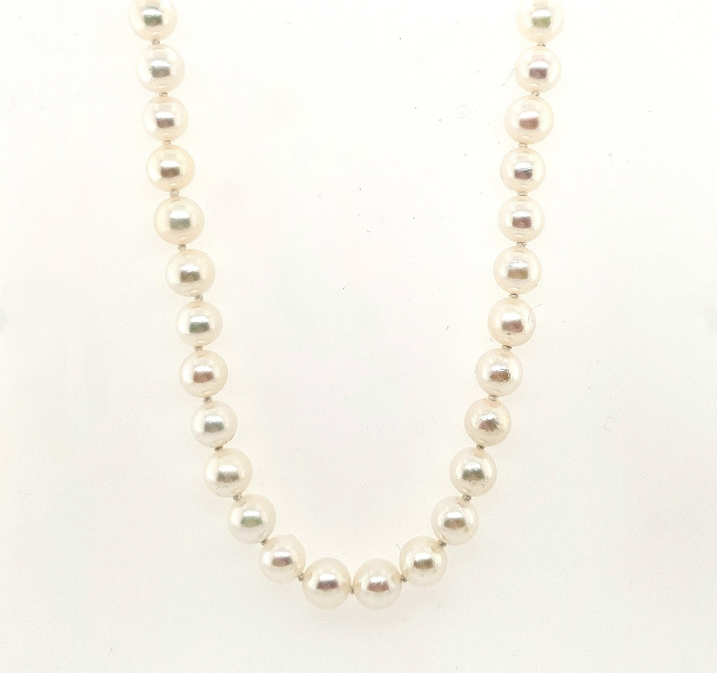 14KY AAA Freshwater Pearl Necklace 6-6.50mm Length:21in (76 pearls)