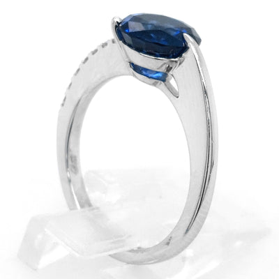 14KW Chatham Lab-Grown Blue Sapphire Ring